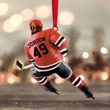 Ice Hockey Player Personalized Christmas Ornament - Gift For Ice Hockey Lovers
