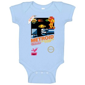 Metroid Retro Nes Box Art Baby One Piece