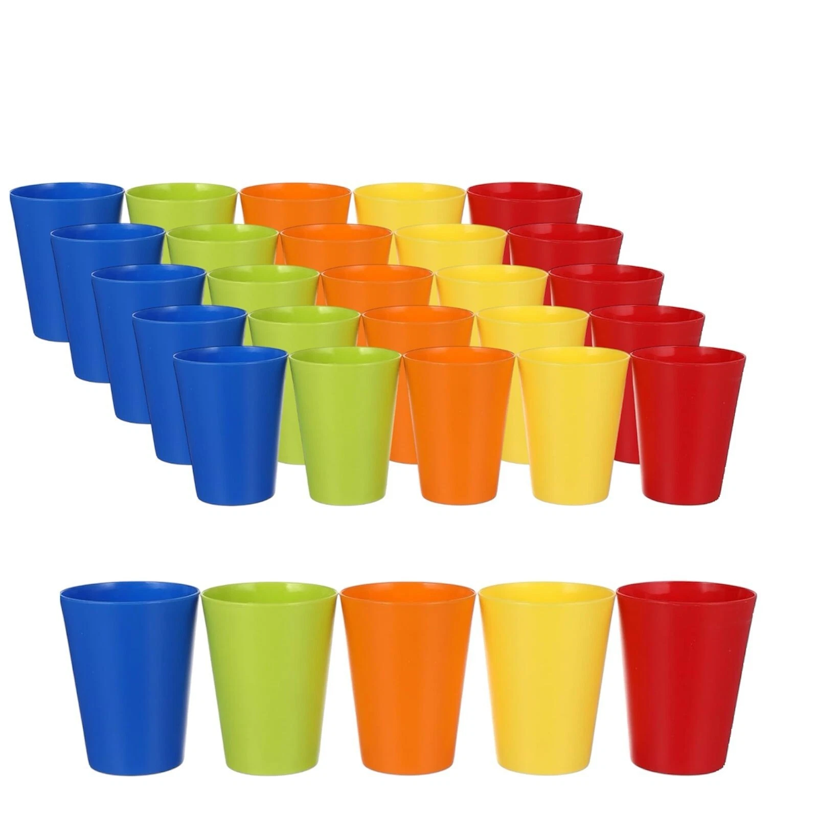 6 12 24 Pezzi Bicchieri di Plastica Riutilizzabili  280 ml Colorati Rigidi - Foto 1 di 6