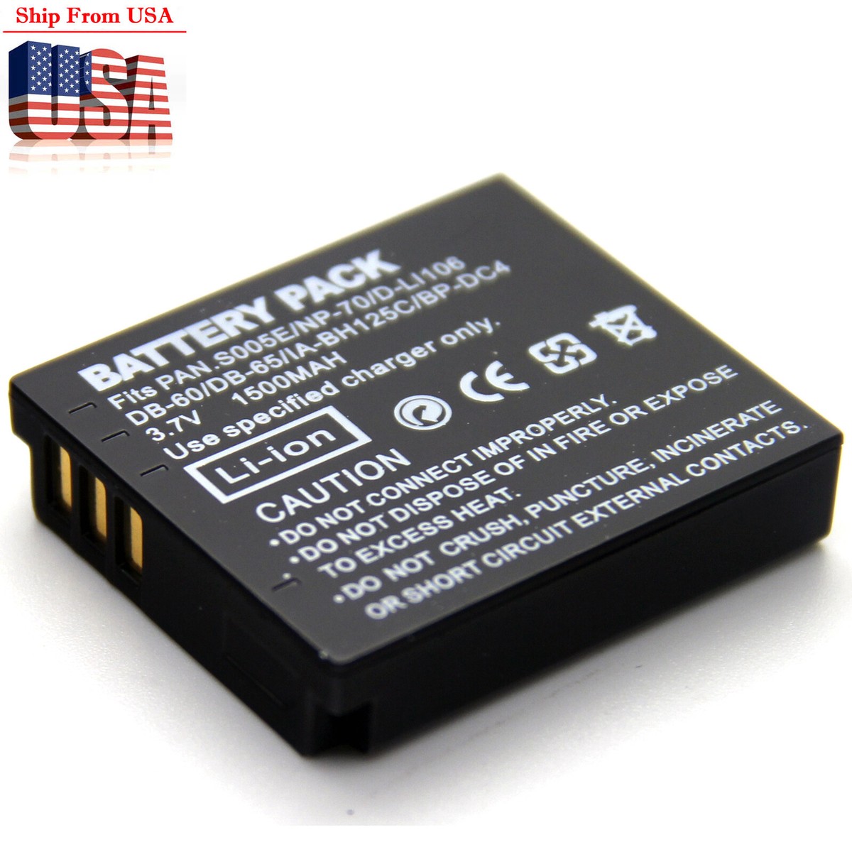 3.7V Battery For DMW-BCC12 Panasonic Lumix DMC-LX2 DMC-LX3 DMC