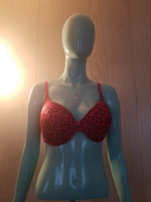 Wei Nong Hao Sexy Animal Cheetah Print Bra Pink Size 40DD NWT Removable Straps 