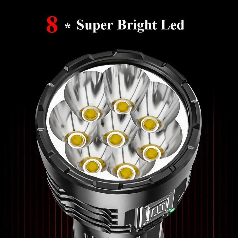 12000000LM High Powered LED Flashlight Super Bright Torch USB