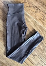 Spanx By Sara Blakely Faux Leather Pull Up Leggings Women's Size XL Brown  7 