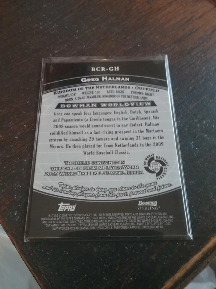 Greg Halman SP Relic 2009 Bowman Worldview No B O R G H - Image 2 of 2