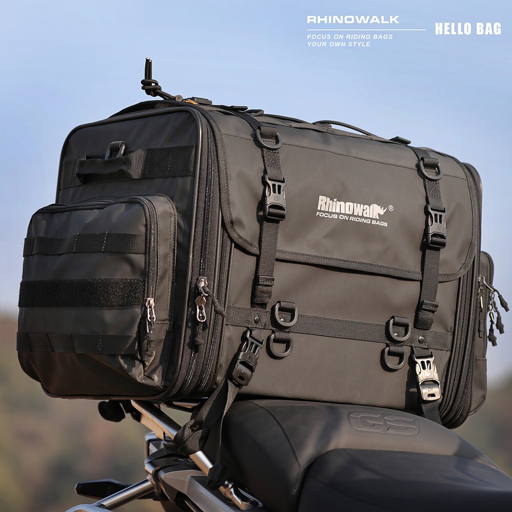 Motorcycle Polyethyene Rear Racks Hard Shell Tail Rhinowalk 10L/20L/30L Waterproof - Modular Rear Rack ...