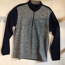 Adidas Golf Mens Medium Half Zip Pullover Long Sleeve Black Gray Navy