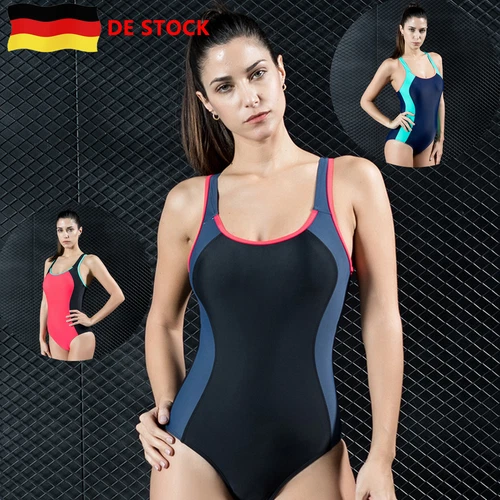 Damen Sport Badebekleidung Einteiler Bademode Triangel-Badeanzug für Schwimmen- - Bild 1 von 68