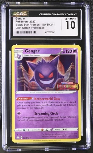 CGC 10  Gengar SWSH241 Black Star Promo Stamped Pokemon Lost Origin Sword Shield