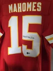 Patrick Mahomes Signed Kansas City Chiefs #15 Red Football Jersey Original