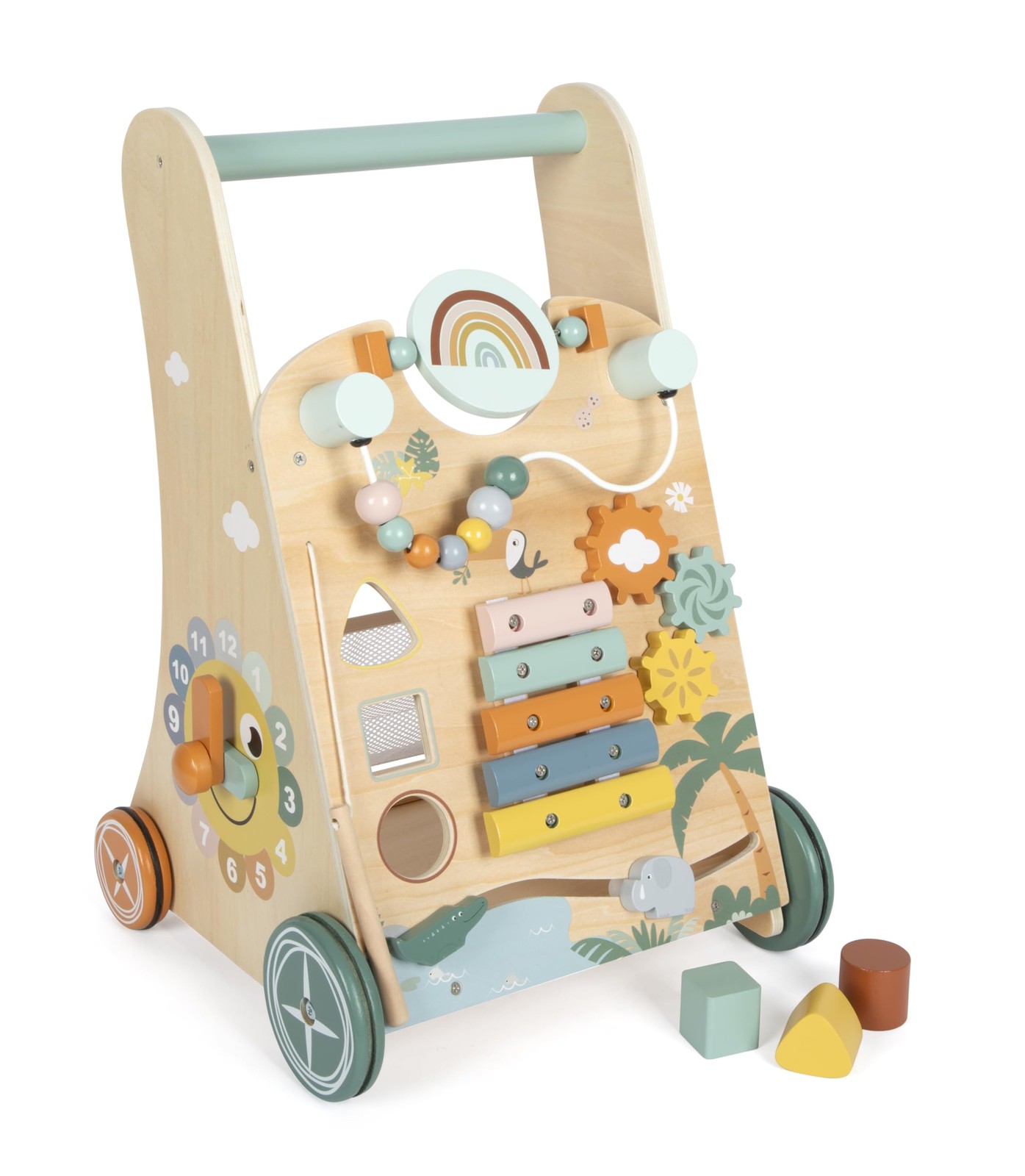 Chariot de marche Safari en bois pour les enfants dès 1 an