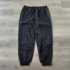 Vintage 90s Nike Windbreaker Track Pants Men  s XL Black Nylon Ankle Zip Swoosh