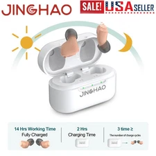 1 Pair Invisible Digital Hearing Aids Rechargeable Mini CIC for Ears for Seniors