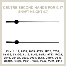 Watch Hands Centre Second Pair (Ø 0.17, Shaft Height 0.7) - Choose Size & Colour