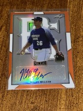 NOLAN MCLEAN 2019 LEAF PERFECT GAME ORANGE PROOF AUTOGRAPH #1/1 METS, OK STATE