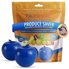 Bluapple Produce Saver Ethylene Gas Absorber 2-Pack - Keeps Fruits & Vegetabl...