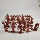 Vintage Marx Fort Apache Stockade Playset of 20 Brown Revised Indians 60mm