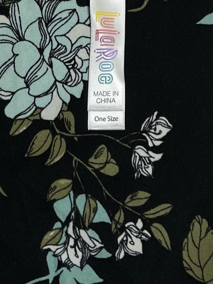 Leggings LuLaRoe OS Talla Única Floral Turquesa Mamá LILY VINE Flor Envío RÁPIDO Foto 4 de 4