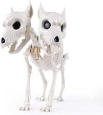 12    Halloween Two-Headed Dog Skeleton Statue Prop Decoration