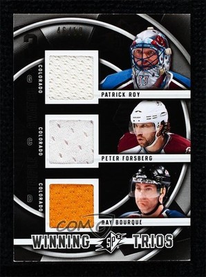2011-12 SPx Winning Trios 46/50 Ray Bourque Patrick Roy Peter Forsberg HOF h1f