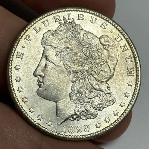 Mint State 1898-O Morgan Silver Dollar (original toning) U.S. $1 Coin Low MS