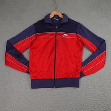 Vintage Nike Jacket Youth Extra Large Red Blue Full Zip Track Retro Swoosh 80s
