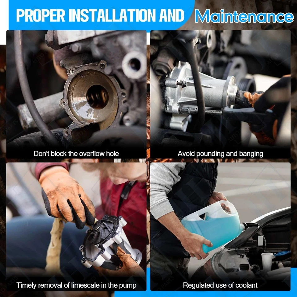 Engine Coolant Water Pump for 1969-74 Ford F-250 F-350 F-150 F-100 Bronco AW953 Foto 4 de 4