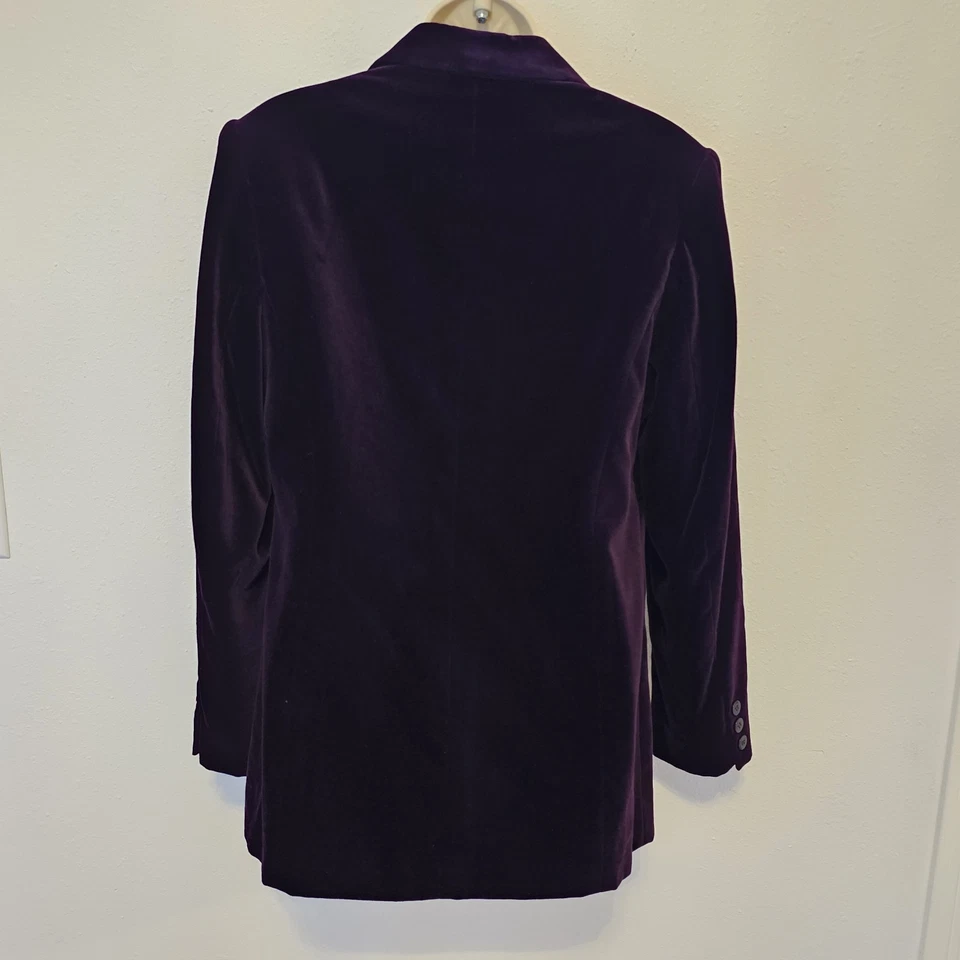 Blazer De Colección Preston & York Terciopelo Púrpura Talla 8 (M) Whimsigoth Moody Años 90 Foto 3 de 4