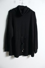 F F Womens Drawstring Waist Gym Sweater - Black - Size 14 d19 