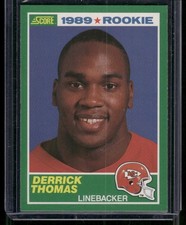 DERRICK THOMAS 1989 Score Football Rookie Card RC #258 Kansas City Chiefs. rookie card picture
