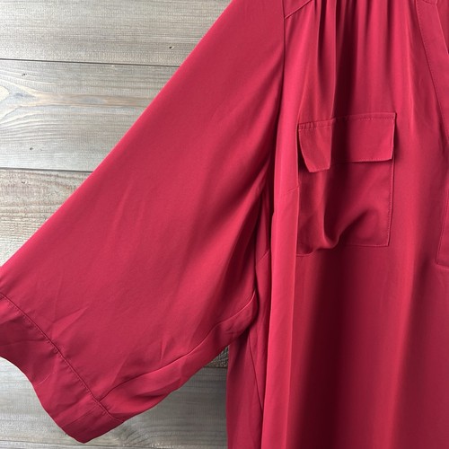 Torrid Womens Harper Blouse Georgette Pullover Roll Tab Sleeve Semi Sheer 5X - Imagen 4 de 7