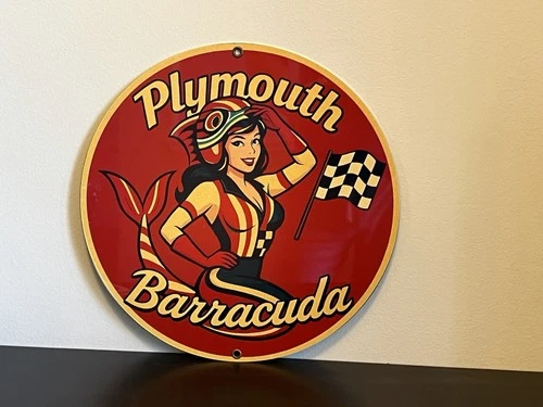 Hi Gloss Plymouth Barracuda Service Vintage  Style Metal Sign