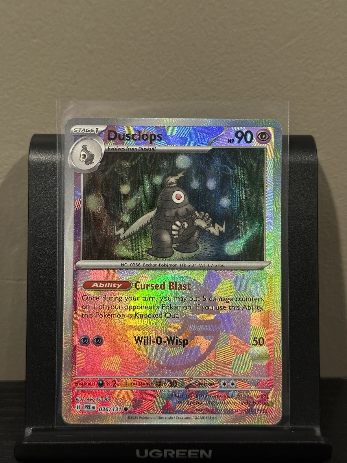 Pokémon Prismatic Evolutions Dusclops 036/131 (Pokeball Pattern) Holo NM