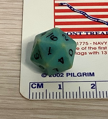 1981 Gamescience  Microhedra  Mini d20 -Early Zocchi Die (7:4 5 8) Rare RPG Dice
