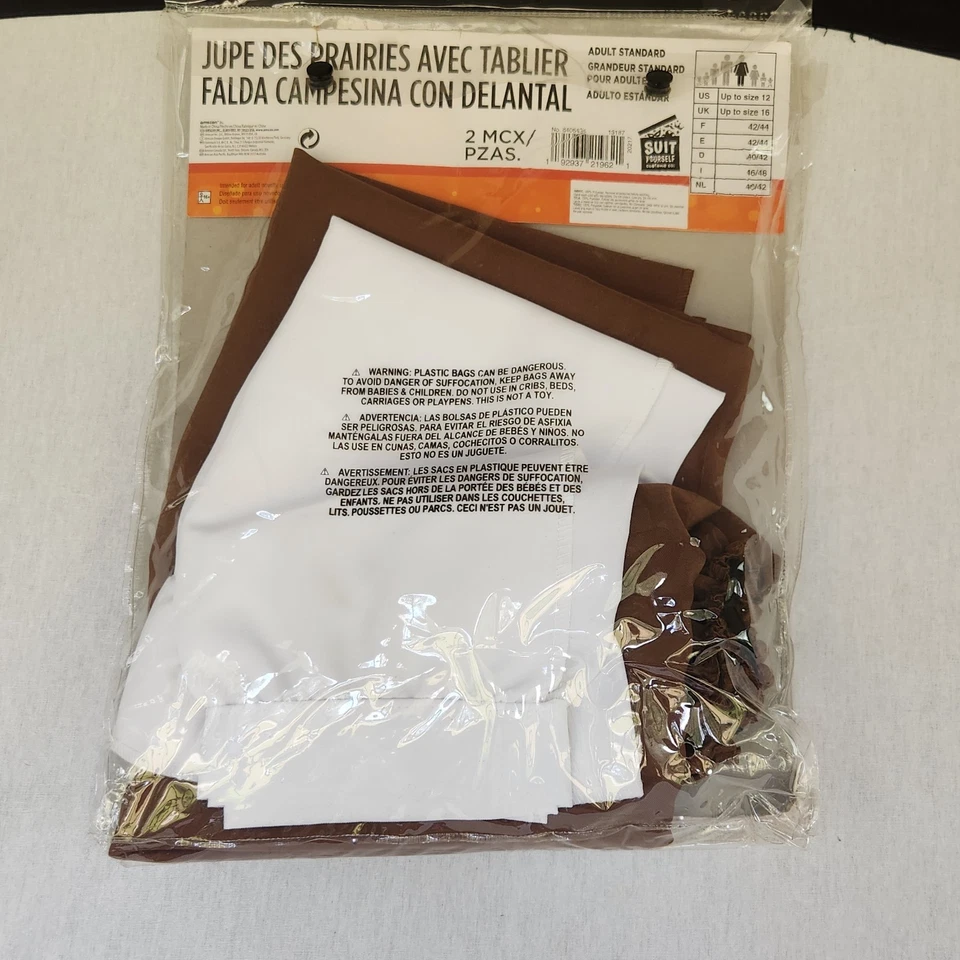 Halloween Costume Prairie Skirt Apron Adult Pioneer Colonial Frontier Homestead - Image 4 of 4