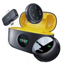 Wireless Lavalier Microphone for iPhone Android, 2in1 Magnetic  Clamp Lapel,...