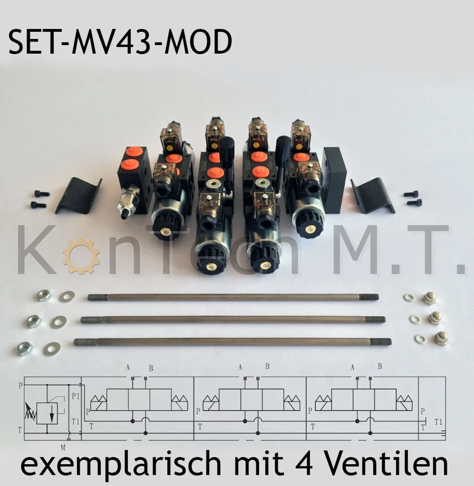 Hydraulic base plate for three valves including solenoid valve 4/3-way DC without DBV - Image 4 of 4