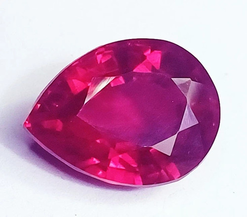 Rubino Naturale Certificato Bellissima Forma Pera 24,00 Ct Gemma Sciolta - Foto 8 di 8