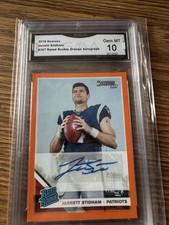 Jarrett Stidham Donruss Rated Rookie Orange Autograph Graded Gem Mint 10