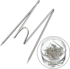 Geyoga Fabric Panel Wall Wire Hooks Cubicle with Clear One Size, Silver 