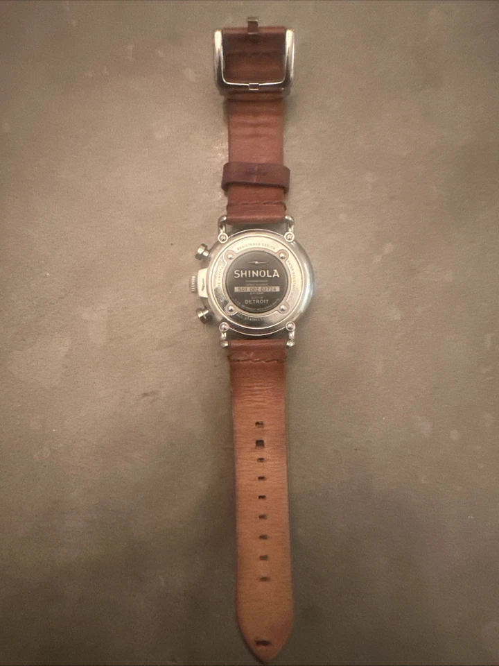 Shinola Runwell Chrono Woman’s Watch 41mm Blue Leather Strap - Image 4 of 4