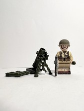Lego Theminifigco. Brickmania, WW2 US Thompson Minifigure  Brickwarriors Mortar