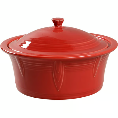 #ad Fiesta Large Covered Casserole Dish in Scarlet Art Deco Brand New with Tags $66.00