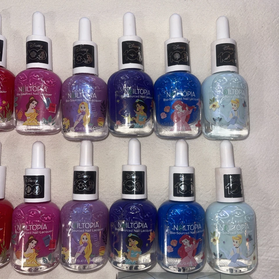 Lote de (23) Nailtopia Disney 100 Princess Esmalte de Uñas Ariel Belle Blancanieves Nuevo Foto 3 de 4
