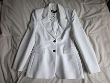 Zara Fitted Shoulder Pad Blazer Oyster White Sz XS Nwt