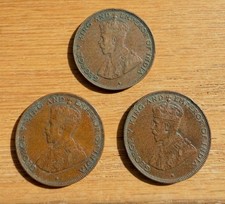 China Hong Kong George V One Cent 1931 1933 1934 KM 17