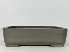 Preowned Japanese Tokoname Unglazed Rectangular Bonsai Pot Seizan - 13” By 9.5”