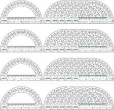 24 Pack Plastic Protractors Math Protractor 180 Degrees 6 Inch Clear