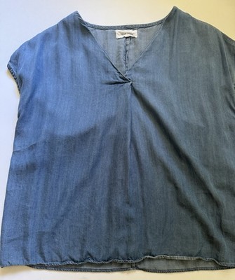 Dear John 100% Tencel Chambray Denim Top Size Large