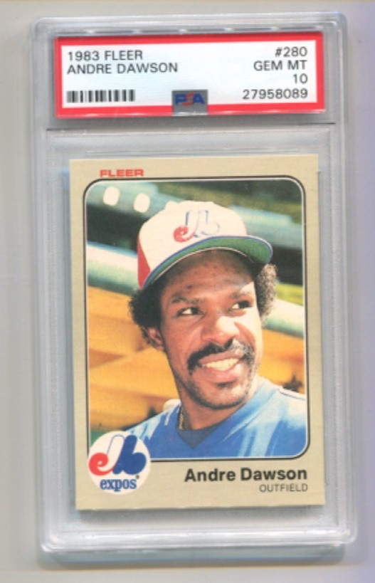 1983 Fleer - ANDRE DAWSON - Card #280 - MONTREAL EXPOS  PSA 10