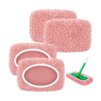 Washable Safe Fiber Cleaning Fabrics 4 Pack Floor Mop Replacement Cover